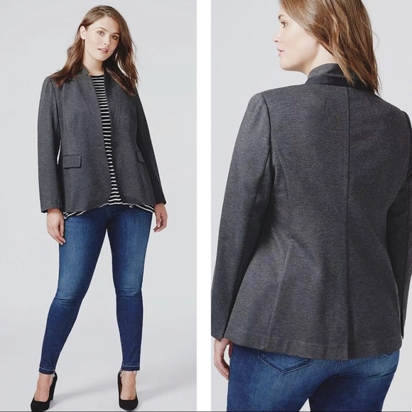 Lane Bryant Jackets & Blazers - Lane Bryant Gray Ponte Career Casual Knit Blazer